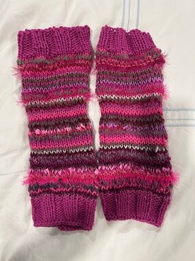 Hand Knit Fuchsia Pink Knit Leg Warmers